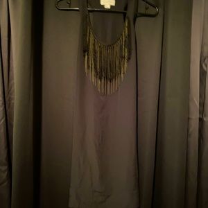 Black Jessica Simpson fringe dress